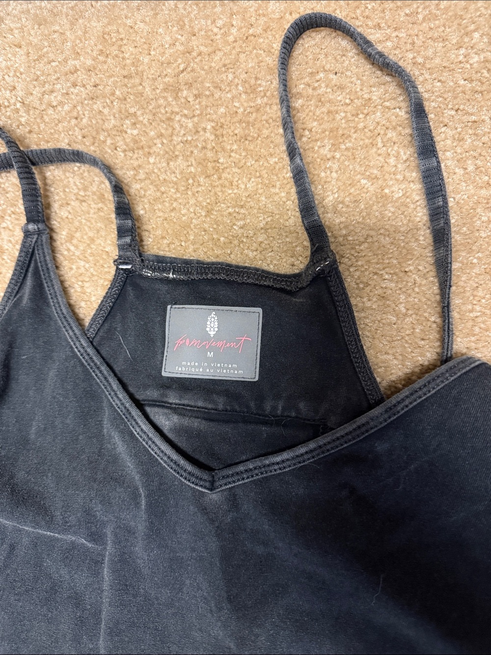 Free People Black Washed Onesie with Pockets - Picture 2 of 4
